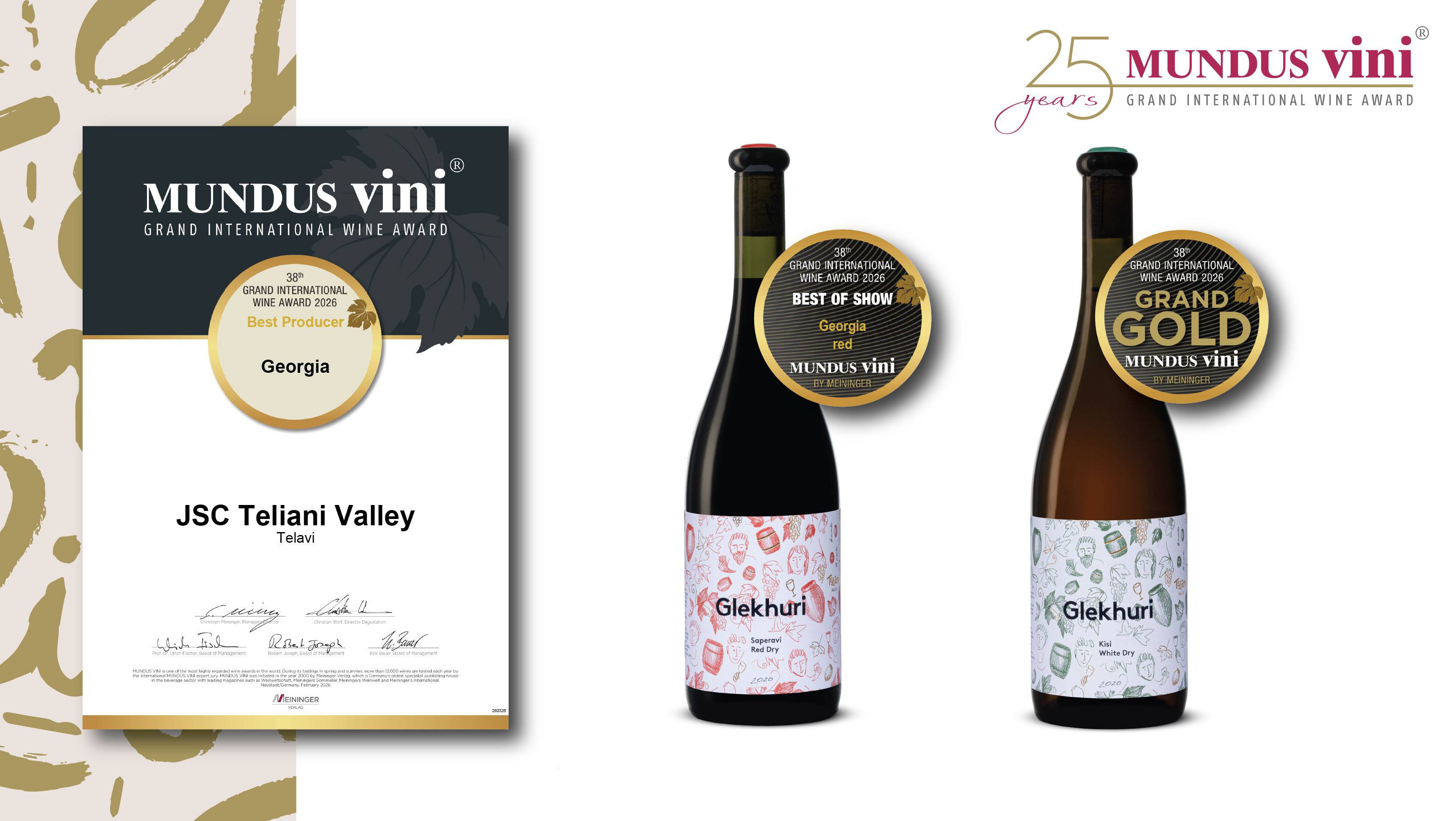 Teliani Valley has been named „Best Producer Georgia“ at the Grand International Wine Award MUNDUS VINI.